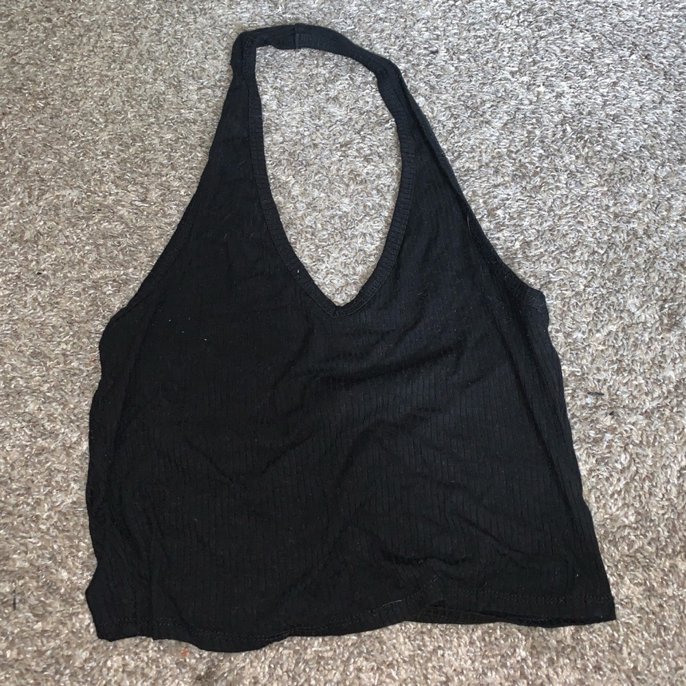 Black Halter Crop Top